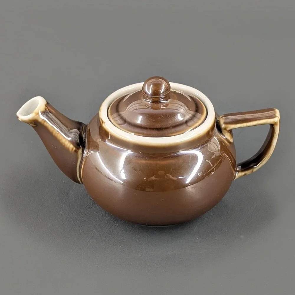 Fraunfelter China Brown Glazed Ceramic Teapot with Lid Model 300 Vintage